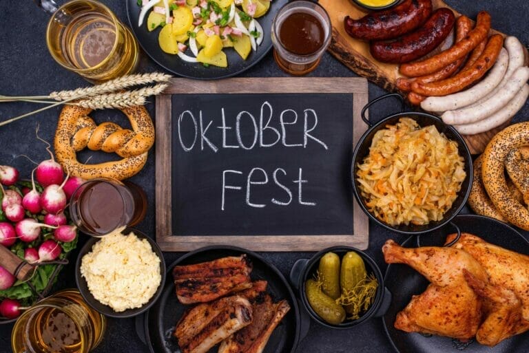 Best Places To Visit In October 2024 Northern Wanderers   Oktoberfest Dishes With Beer Pretzel And Sausage 2021 08 29 03 30 25 Utc 768x513 