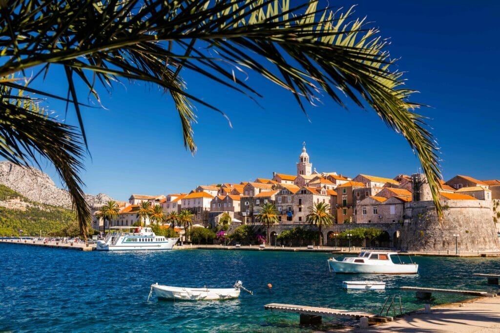 View of Korcula old town on Korcula island, Croatia