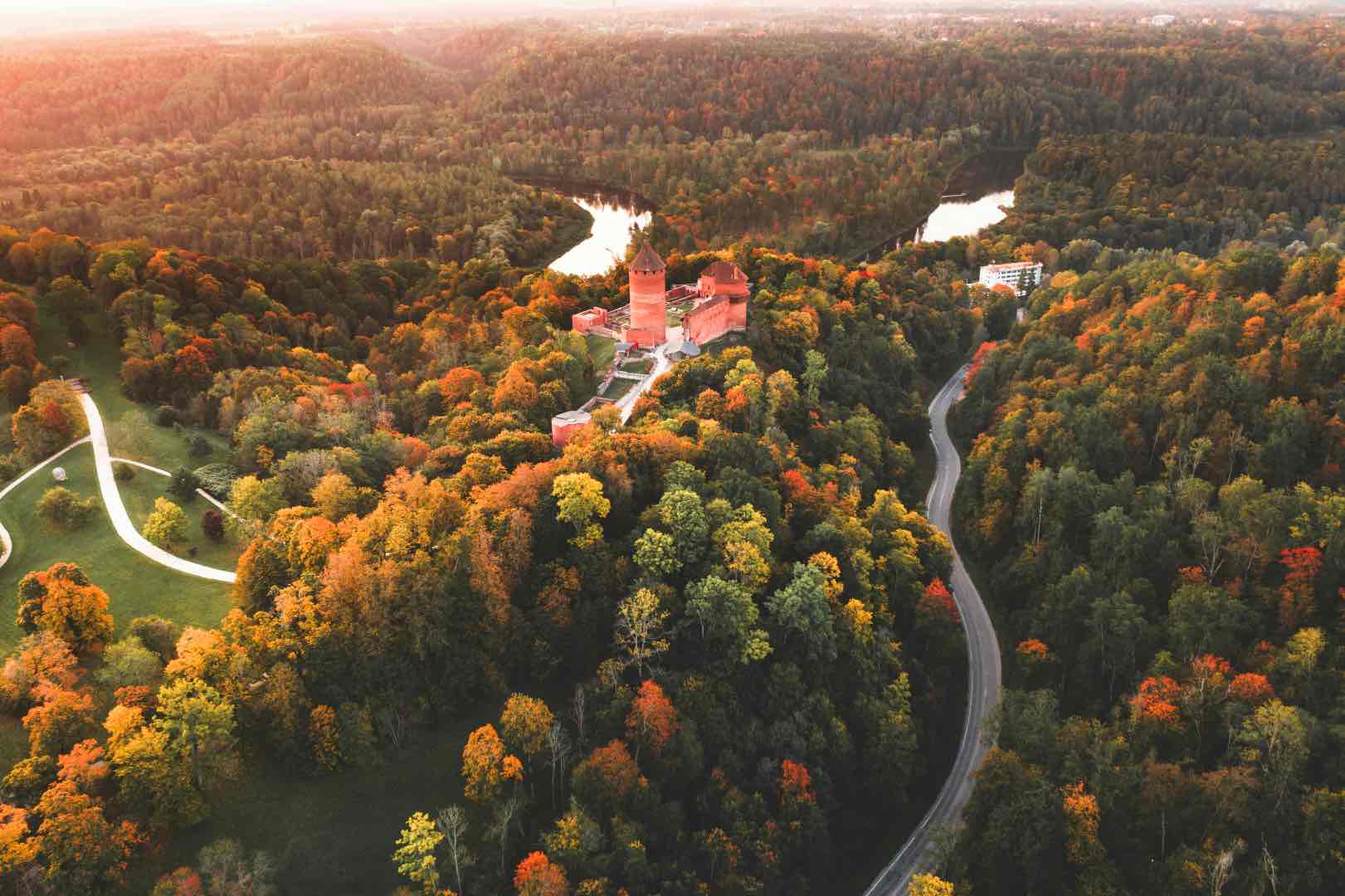 Latvia countryside and castle