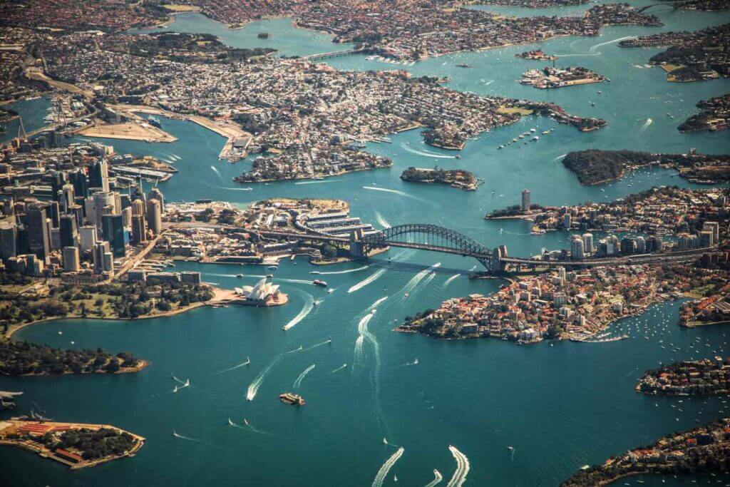 Drone view of Sydney, Australia