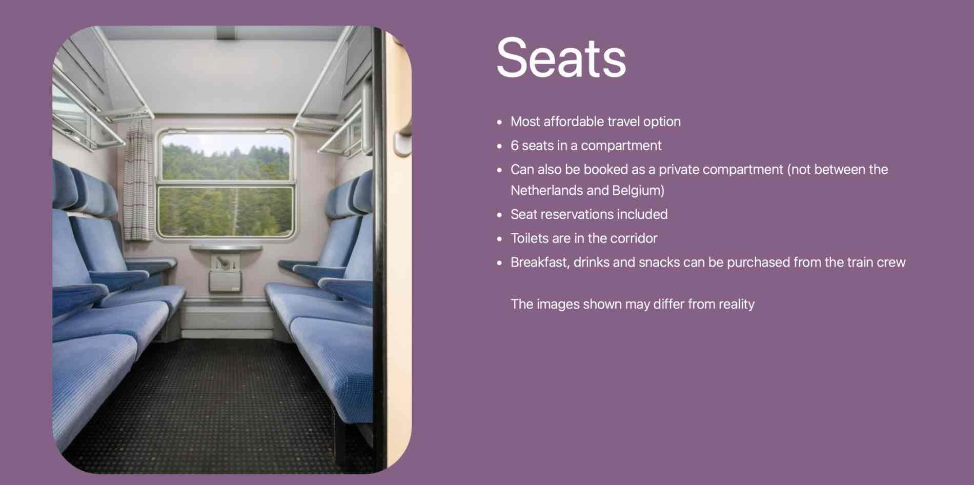 Information on standard seats