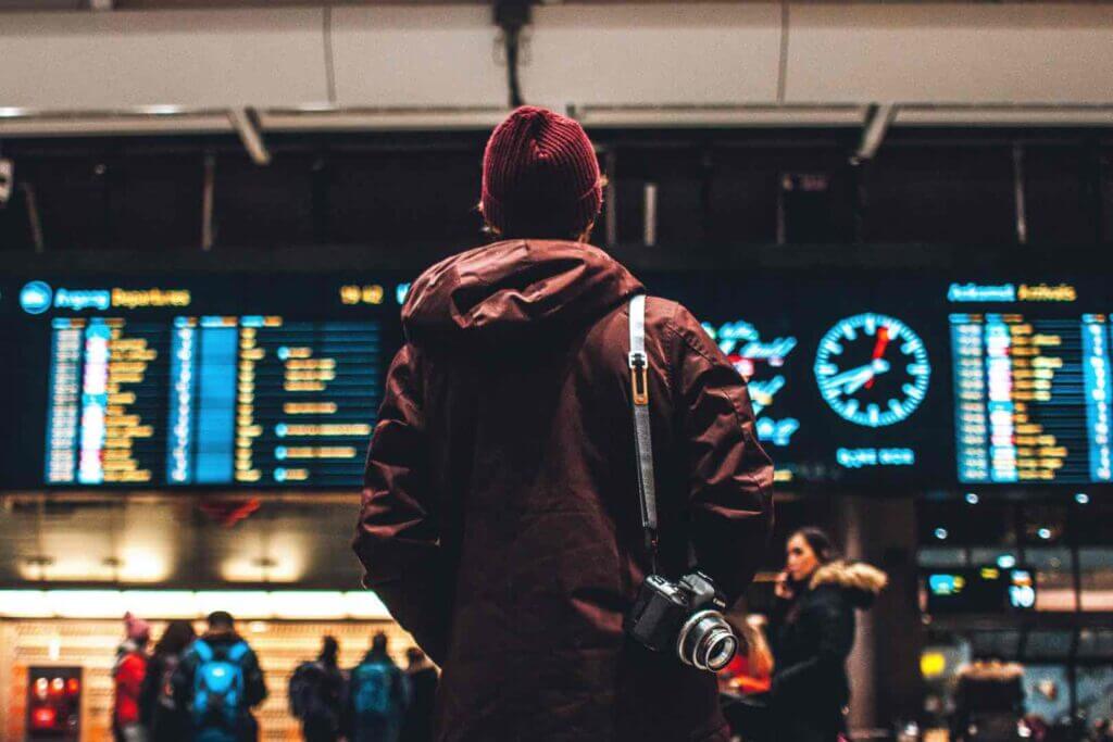 Man waiting at the airport