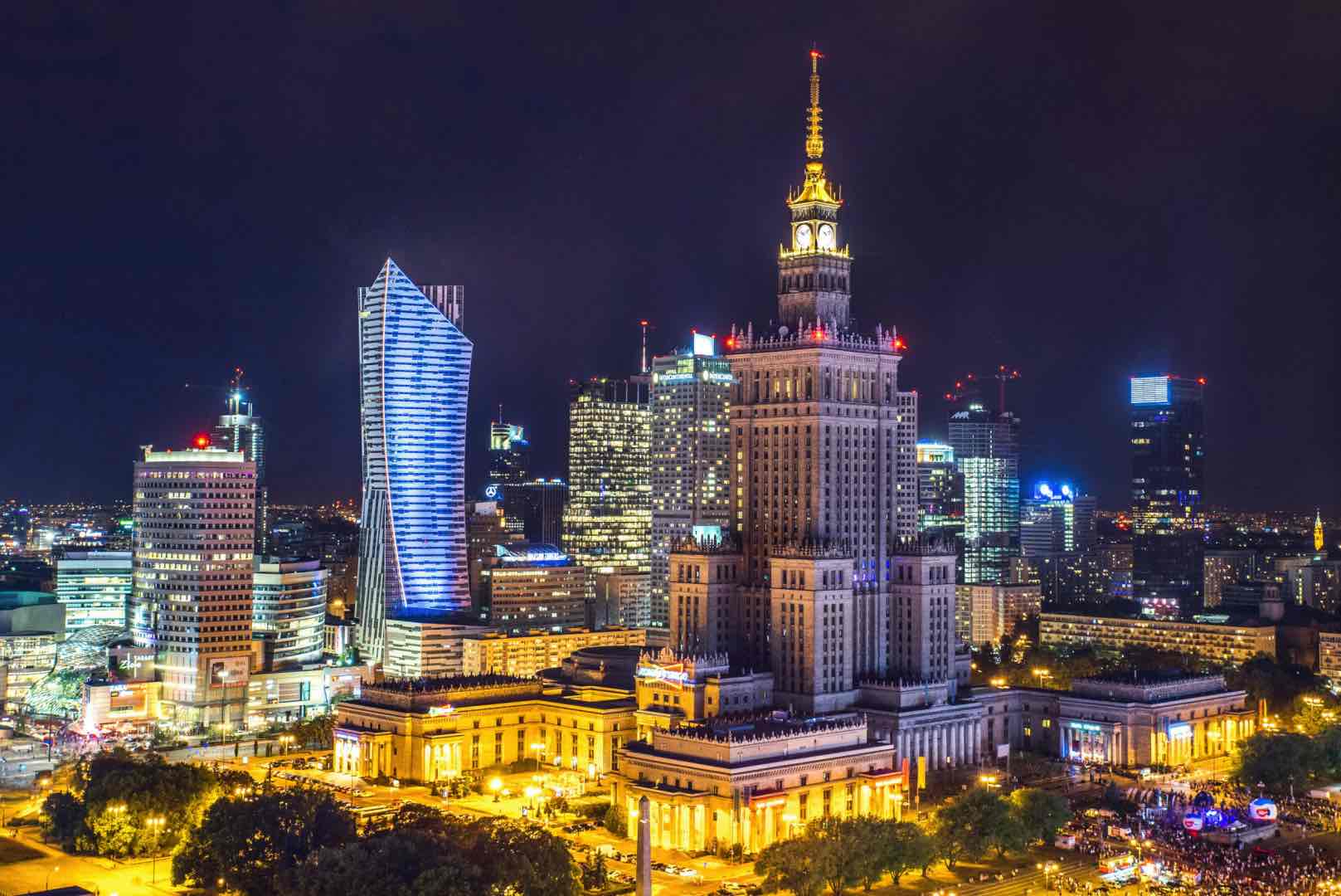 Warsaw at night -