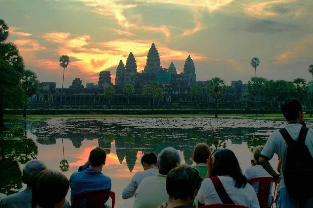 Famous Sunrise view at Angkor Wat