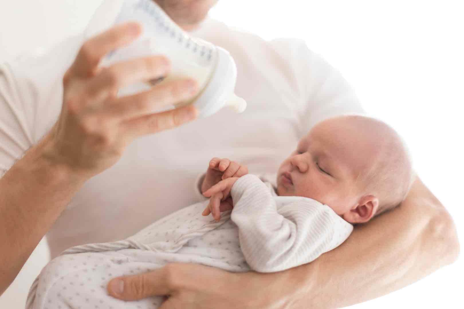 Baby being fed