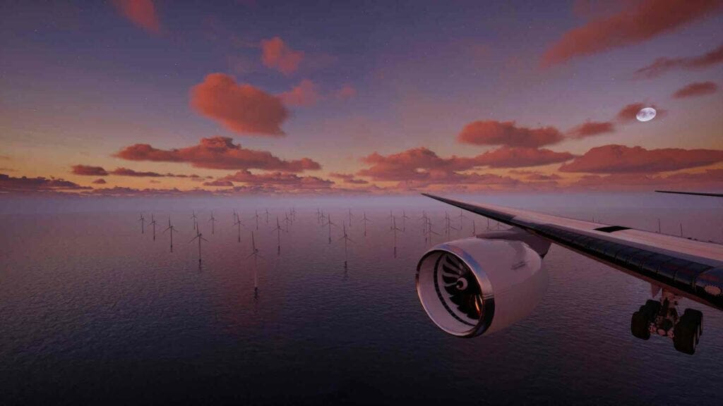Eco windfarm while flying
