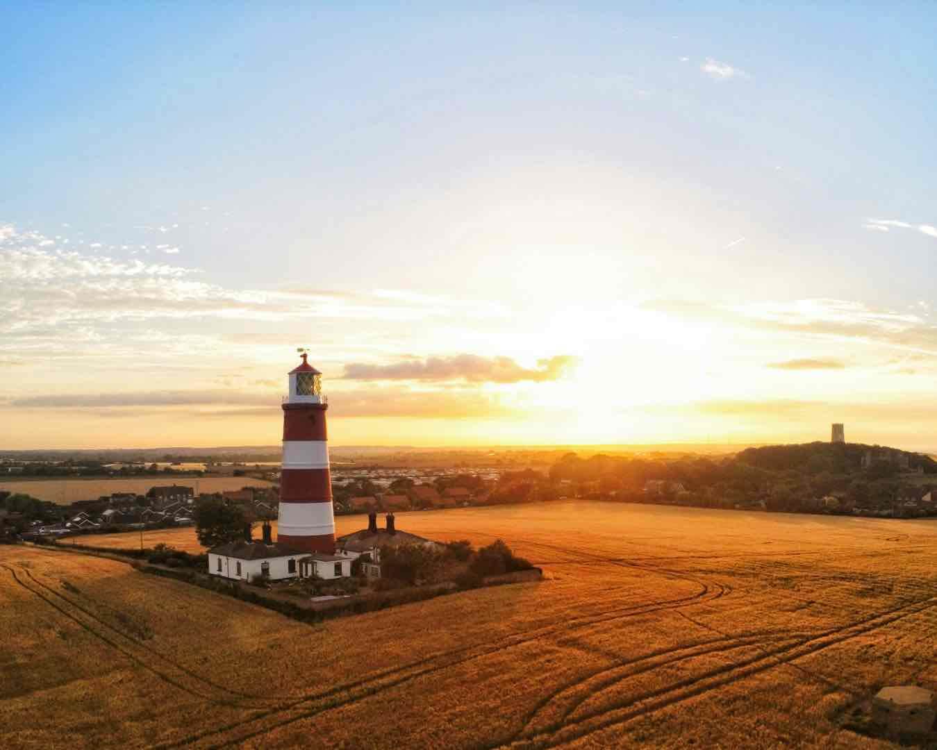 Happisburgh Lighthouse, North Norfolk coast, taken at Golden hour
