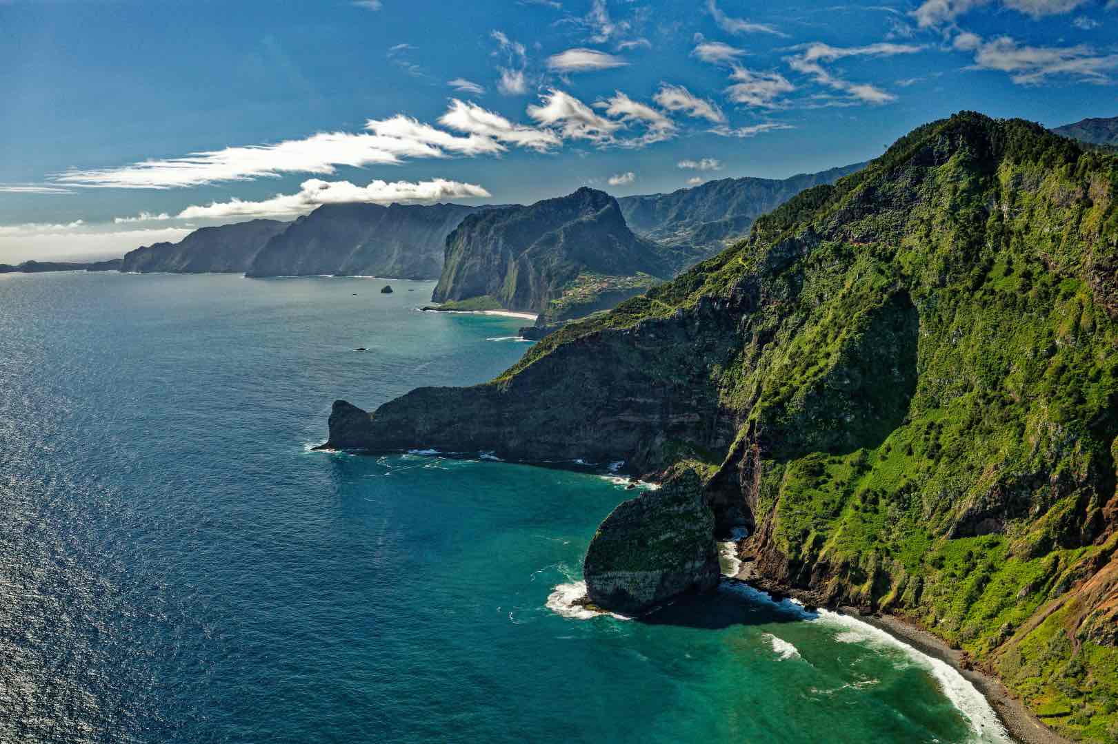 Looking east along the north coast of Madeira