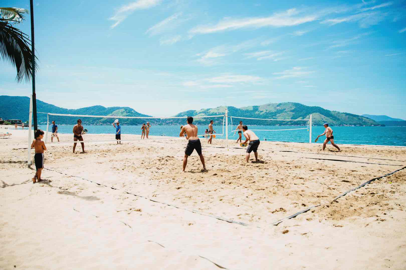 Rio de Janeiro locals playing beach games