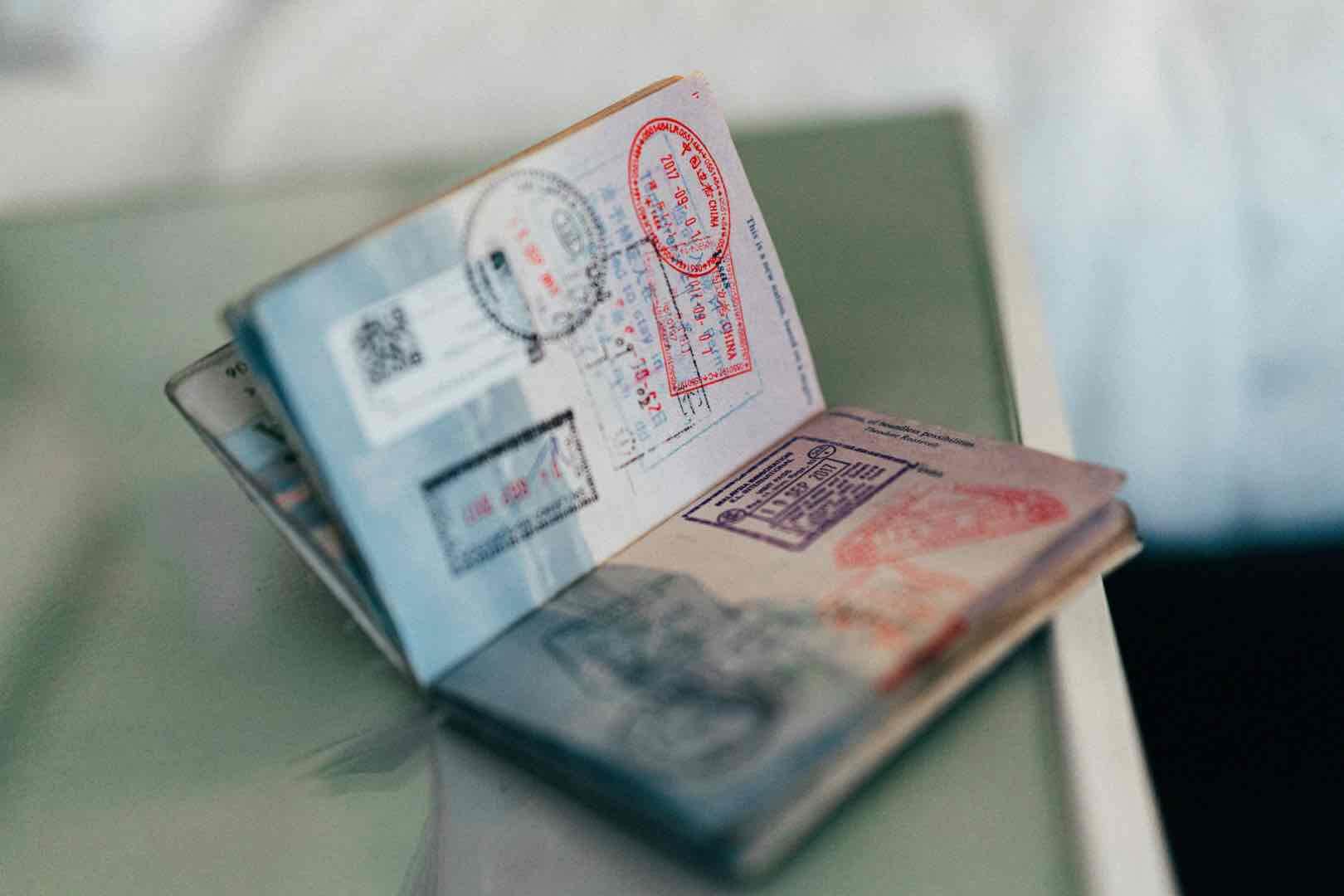 Stamped passport