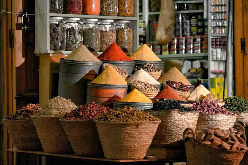 yummy spices in the souks of Marrakech