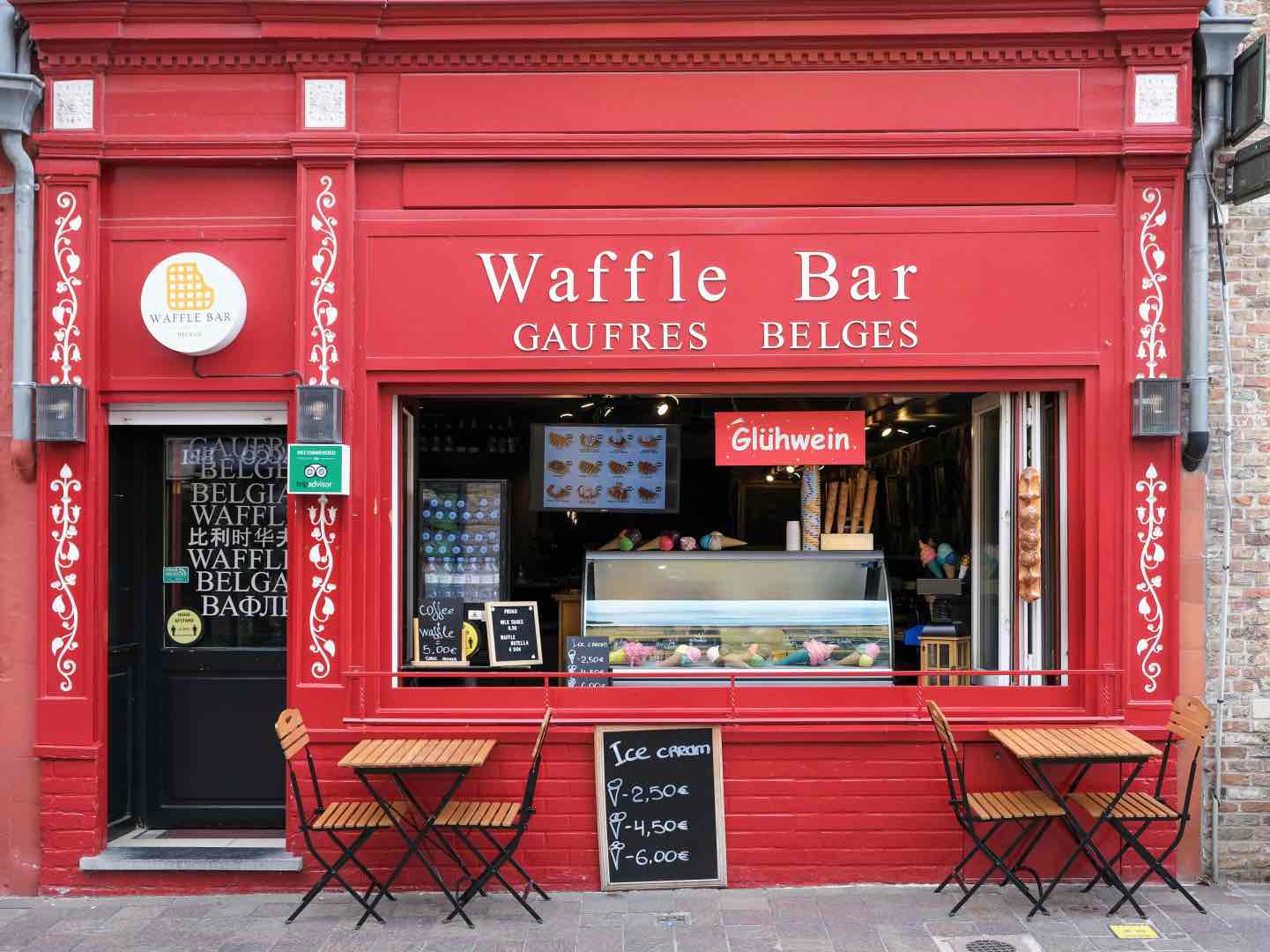 Waffle bar in Bruges