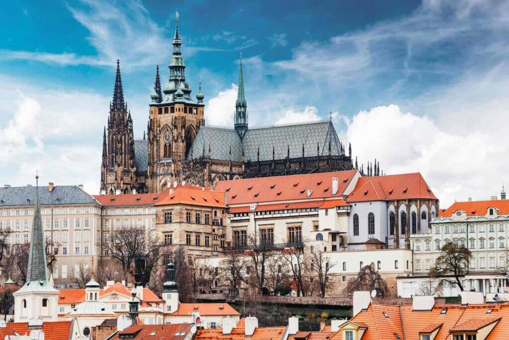 Prague castle from a distance. Gothic masterpiece!