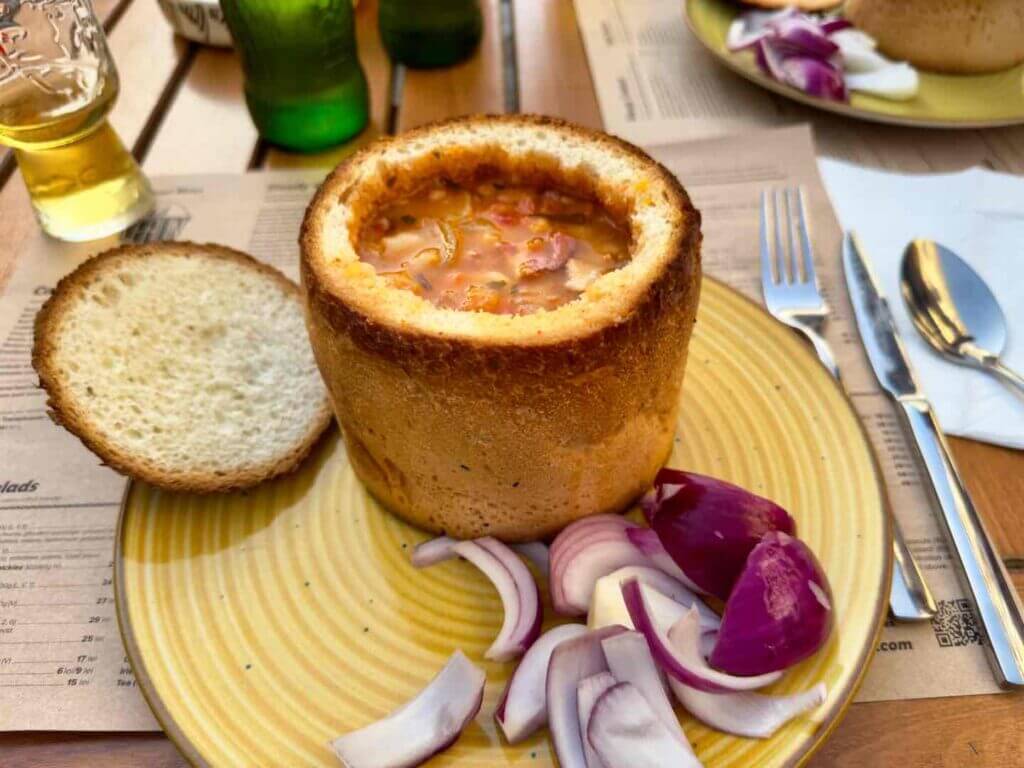 Romania's Famous Bread Bowl Soup! Ciorbă de fasole