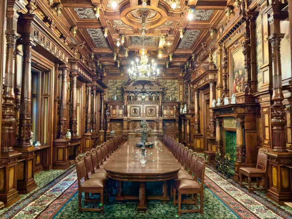The dining room at Peles Castle