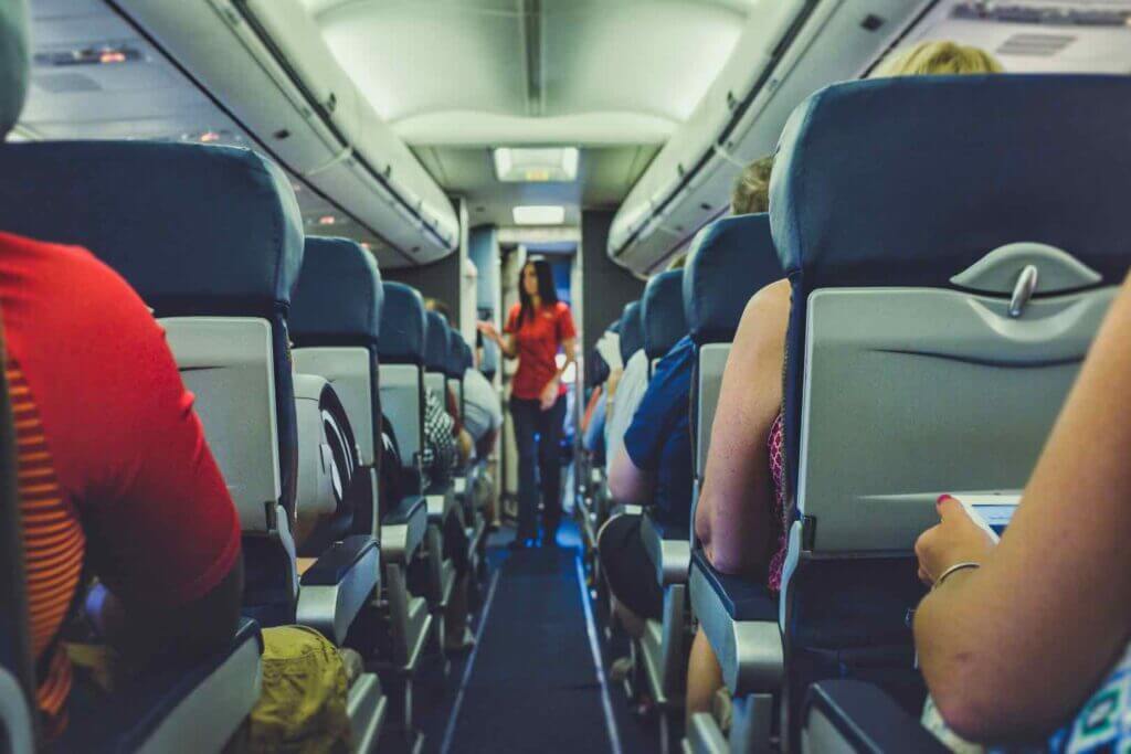 Airplane Inside - tray tables