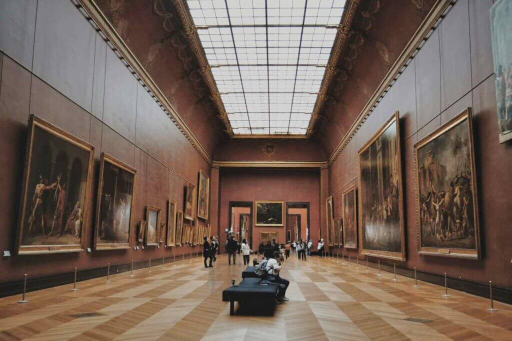 Inside one of the many art galleries at the Louvre