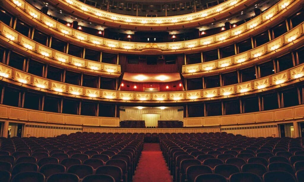 Opulent interior of the Vienna State Opera