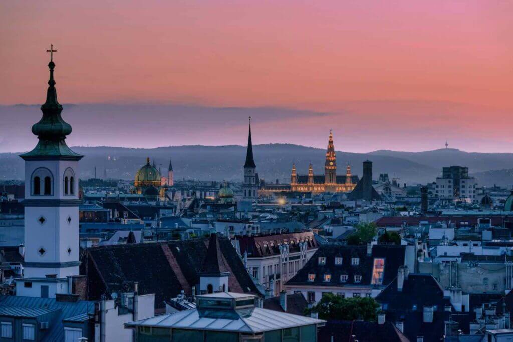 The rooftops of Vienna, Austria