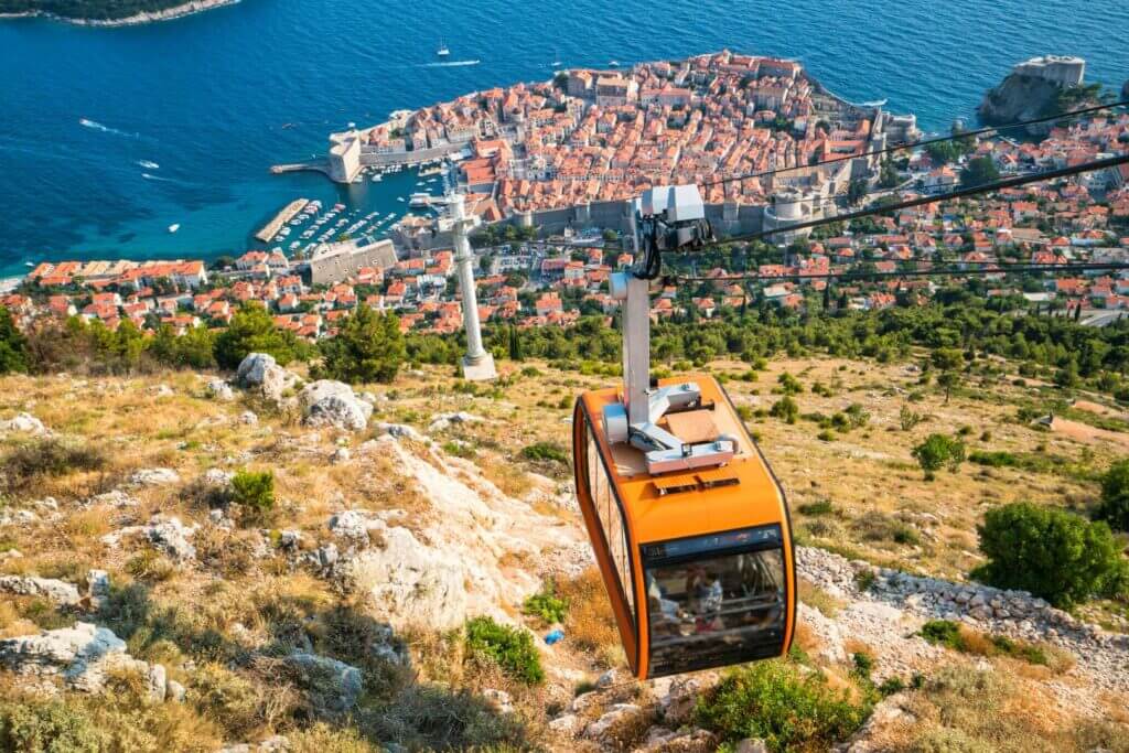 Dubrovnik Cable Car with a view overlooking Dubrovnik